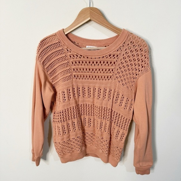 Free People Movement Coral Spice Open Knit Keenan Sweater Size XS - Picture 3 of 6